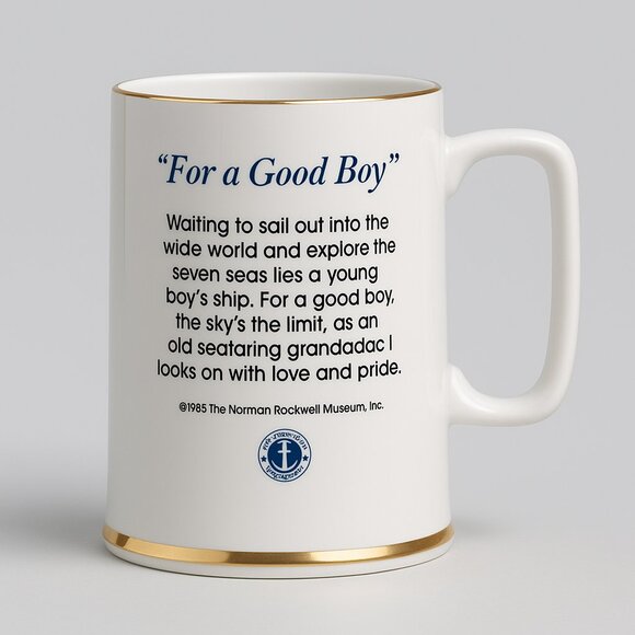 Norman Rockwell Porcelain Tankard Mug "For a Good Boy" Long John Silver’s Box - Picture 2 of 4